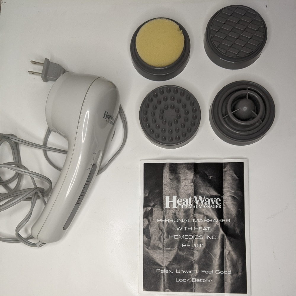 Homedics Heat Wave Thermal Massager With 4 Attachments And Manual TESTED/ WORKS